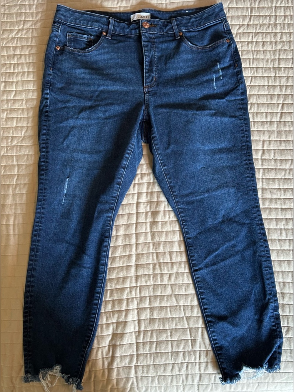 Loft Curvy Skinny Dark Blue Jeans